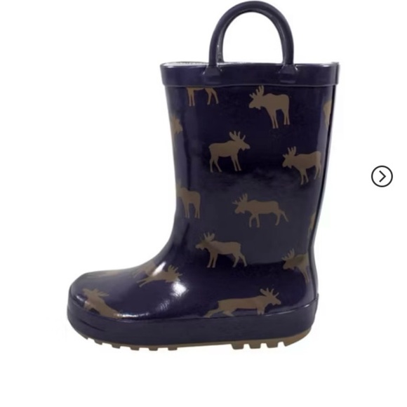 NWT Hudson Baby Moose print‎ rain boots size 3Y - Picture 1 of 11